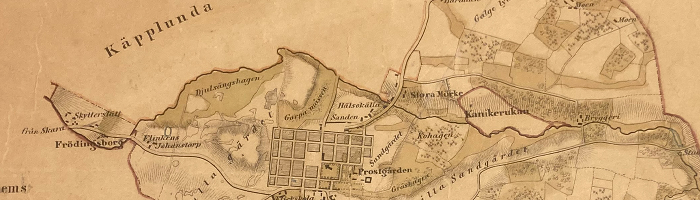 Karta över Skövde år 1856