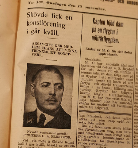 Urklipp ur Skaraborgs Tidningen 1940