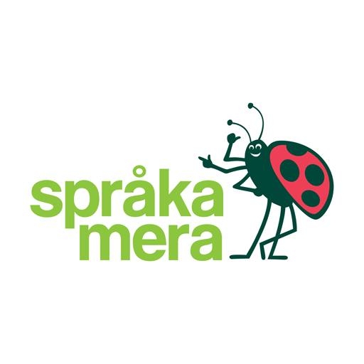 Språka Meras logotyp som även illustrerar en nyckelpiga intill deras namn. 